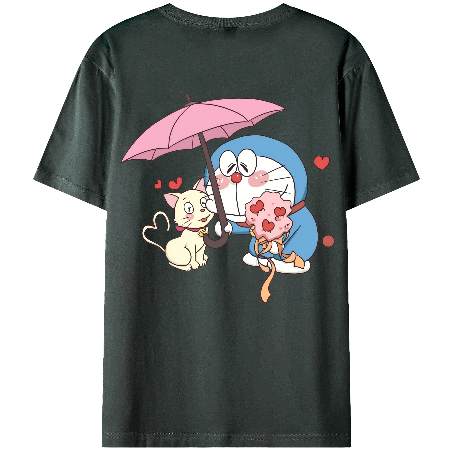 （画像用） ドラえもん Doraemon 綿100％ メンズ半袖Tシャツ（バックプリント） 通気性